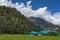 Tourist campsite at Chitkul, Himachal Pradesh, India