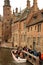 Tourist canal boat in Bruges (Belgium)