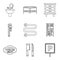 Tourist centre icons set, outline style