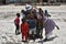 Tourist and children, Zanzibar, Tanzania, Africa