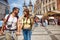 Tourist couple sightseeing; Traveller lifestyle