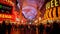 Tourist Cross The Road at Freemont Street at Night in Las Vegas