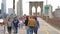 Tourist crossing the East river