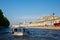 Tourist cruise boat on the river Neva in St. Petersburg