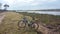 Tourist cycling in nature near rio