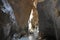 Tourist in deep Saklikent canyon in southern Turkey