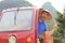 Tourist driving a tuk-tuk in Asia