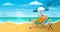 tourist elderly man relaxing on a sandy beach. destination for summer travel holidays concept