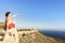 Tourist enjoy coast view, Cabo de Gata, Spain