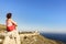 Tourist enjoy coast view, Cabo de Gata, Spain