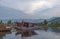 Tourist enjoying Boat ride at Dal Lake after Sunset,Srinagar,Jammu and Kashmir,India