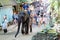 Tourist enjoying the elephant shows at Mae Sa Elephant Camp in Chiang Mai, Thailand