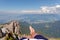 Tourist enjoying Views from The Three Sisters