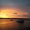 Tourist ferry waits for the sunset