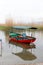 tourist and fisherman boats on lake ohrid in macedonia,