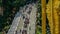 Tourist flow on steps of stairs near Lord Murugan Hindu Deity Statue at Batu Caves in Malaysia Timelapse 4K