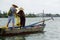 tourist gets teached in traditional net fishing