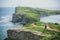 Tourist girl with a backpack in the wild of the Primorye Far East of Russia, Russky Island, Cape Tobizina