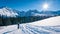 Tourist going to Hala Gasienicowa, Tatra mountans, Poland