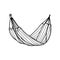 Tourist hammock for recreation. Hammock for outdoor recreation.Portable hammock isolated on a white background