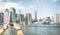 Tourist hands taking pic of New York City skyline