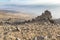 Tourist hikes on Serdarbulak lava plateau near the peaks of Greater Ararat, Eastern Anatolia Region, Turkey