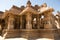 Tourist indian landmark Ancient ruins in Hampi. Hampi Bazaar, Hampi, Karnataka, India