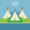 Tourist Indian tents for outdoor recreation