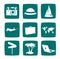 Tourist items icon set