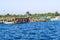 Tourist jetty of St. Martin`s Island, Bangladesh. Photo of a seaport on an island with many ships docked. Good to use for outdoor.