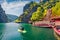 Tourist kayaking on the Matka Canyon.