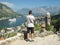 Tourist Looking At Kotor Bay, Montenegro