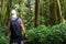 Tourist looking at rain forest