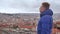 A tourist looks at the panorama of Ankara, the capital of Turkey.