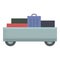 Tourist luggage trolley icon cartoon vector. Travel bag