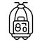 Tourist luggage trolley icon outline vector. Travel suitcase