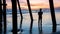 Tourist man looking sunset at Pismo beach, California