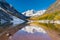 Tourist at Maroon bells national park, Aspen, CO