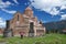 Tourist near Odzun monastery in Armenia