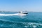 Tourist passenger motor boat on the Bosphorus strait,