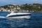 Tourist passenger motor boat on the Bosphorus strait, Sea front