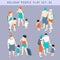 Tourist People 3D Flat Isometric Set 01