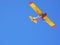 Tourist plane in the blue sky