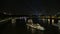 Tourist pleasure boats on Moskva River at night. Moscow, Russia