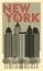 Tourist poster New York. Retro postcard