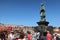 Tourist Praguetourists in Prague on the Charles bridge