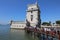 Tourist queue at Belem Tower (Tower of Saint Vincent). Lisbon