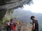 Tourist relaxing in Hinku Cave, Nepal