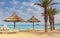 Tourist resort on sandy beach of the Red Sea