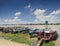 Tourist river tour boats in riverside phnom penh city cambodia